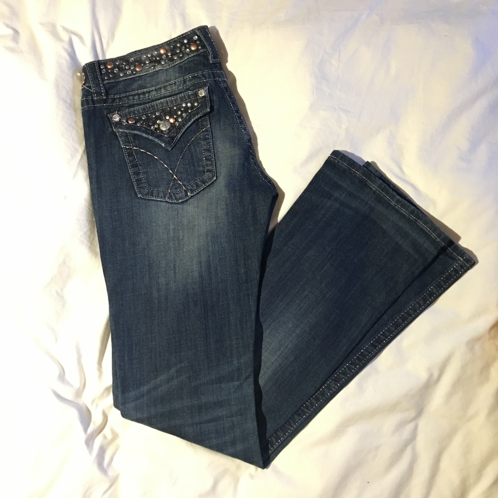 MISS ME BOOTCUT MID BLUE SIZE 30